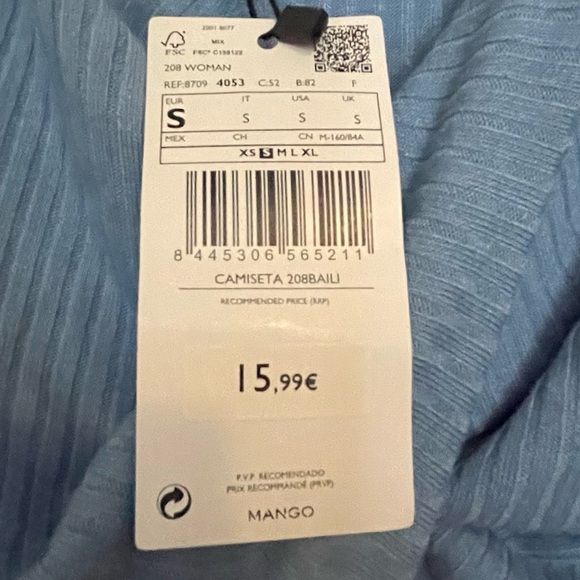 Mango Open Back Blouse Size Small- White- NWOT - Picture 8 of 8